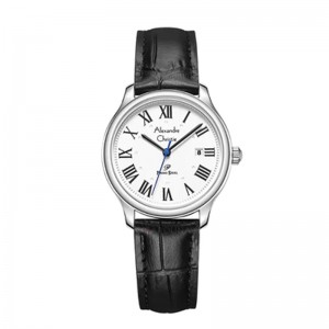 Alexandre Christie AC 1042 Silver White Leather Lady LDLSSSL